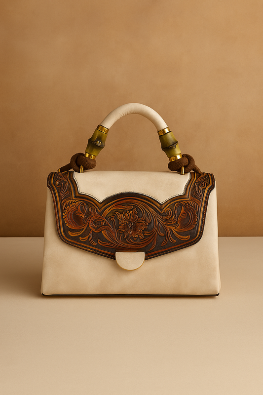Embossed Vintage Leather Handbag - Your New Signature Piece