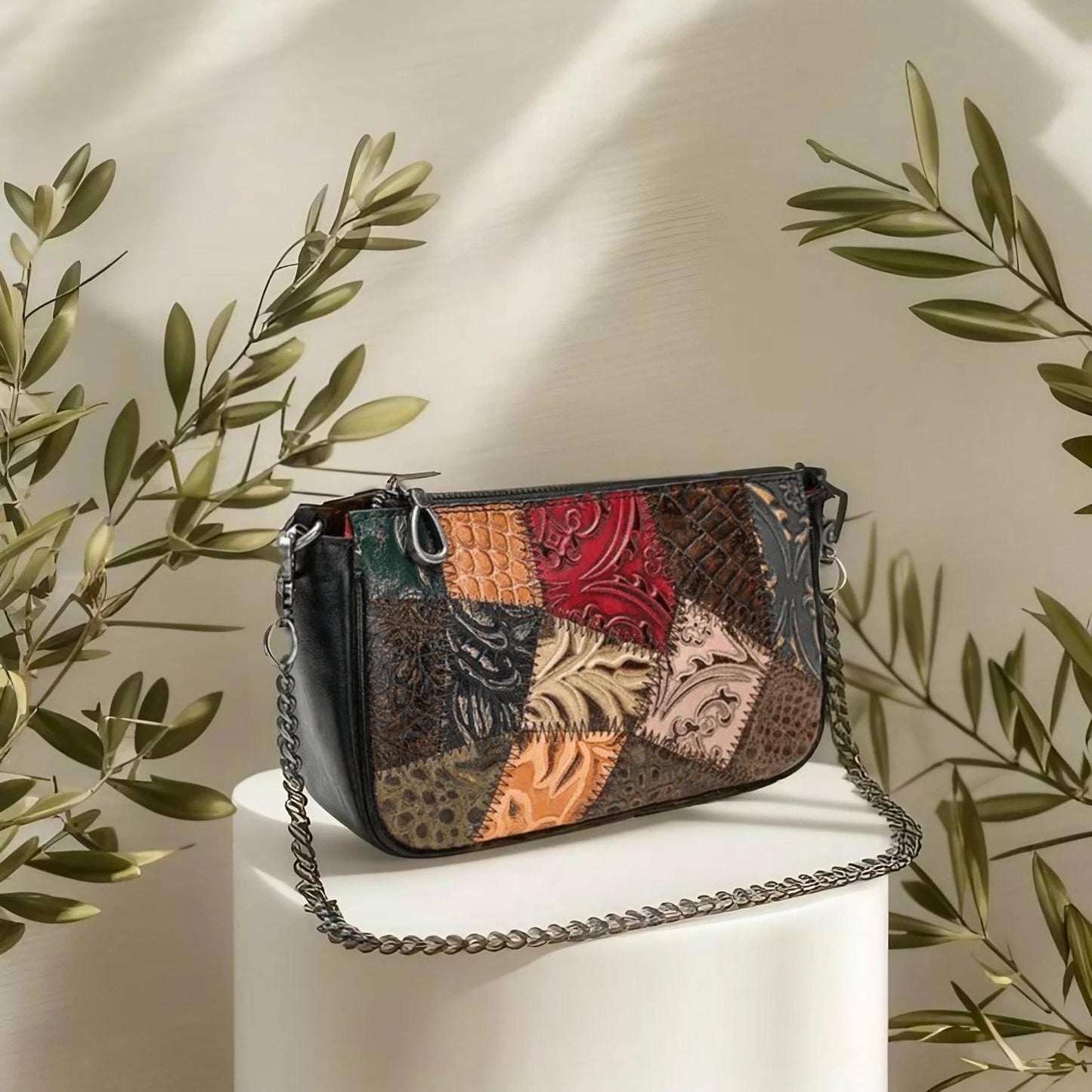 Genuine Leather New Ethnic Style Women's Colorful Retro Crossbody Bag - Own Your Style. Carry Your Story.