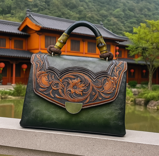 Embossed Vintage Leather Handbag - Your New Signature Piece
